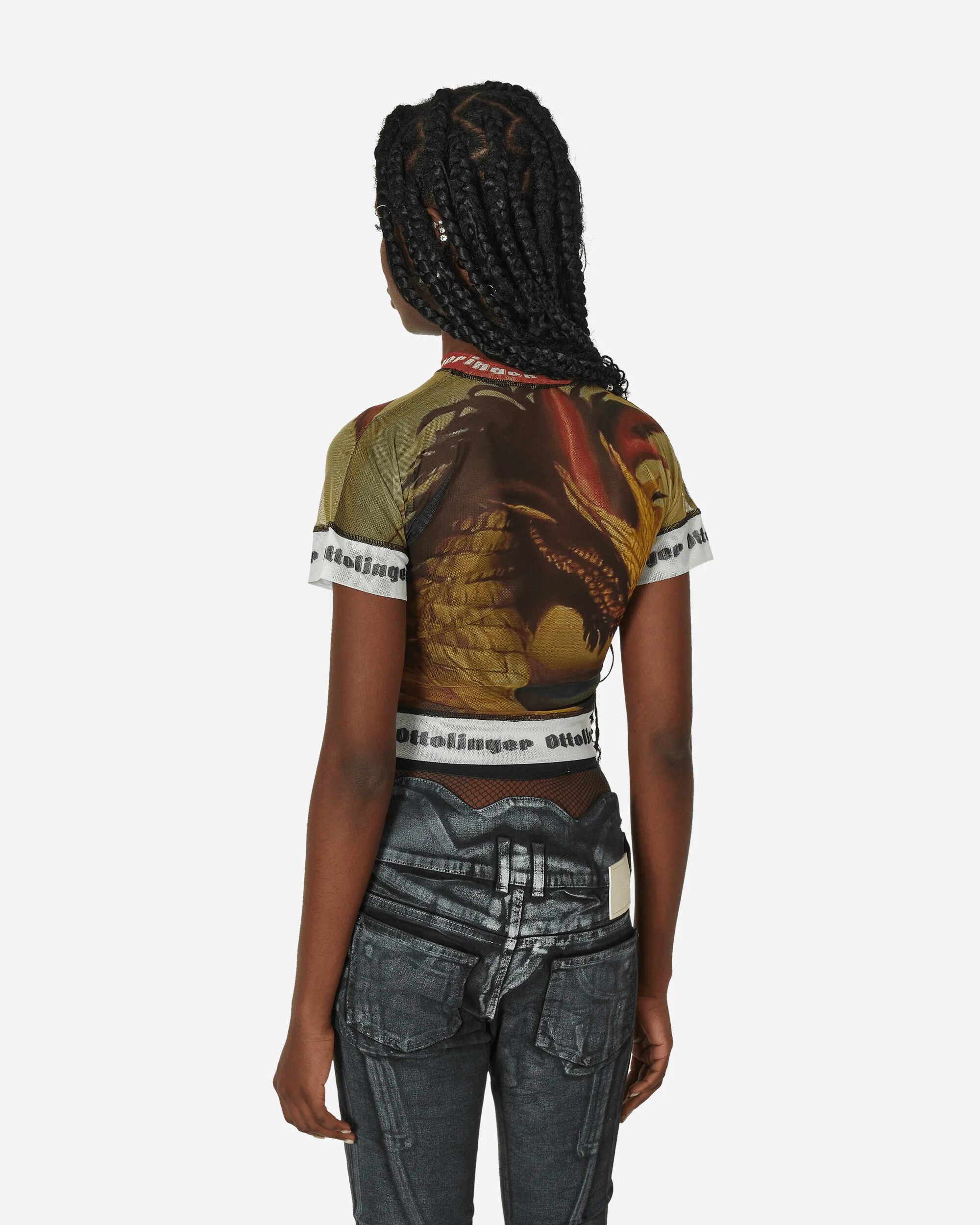 Slam Jam Mesh T-Shirt Mustard - Image 3