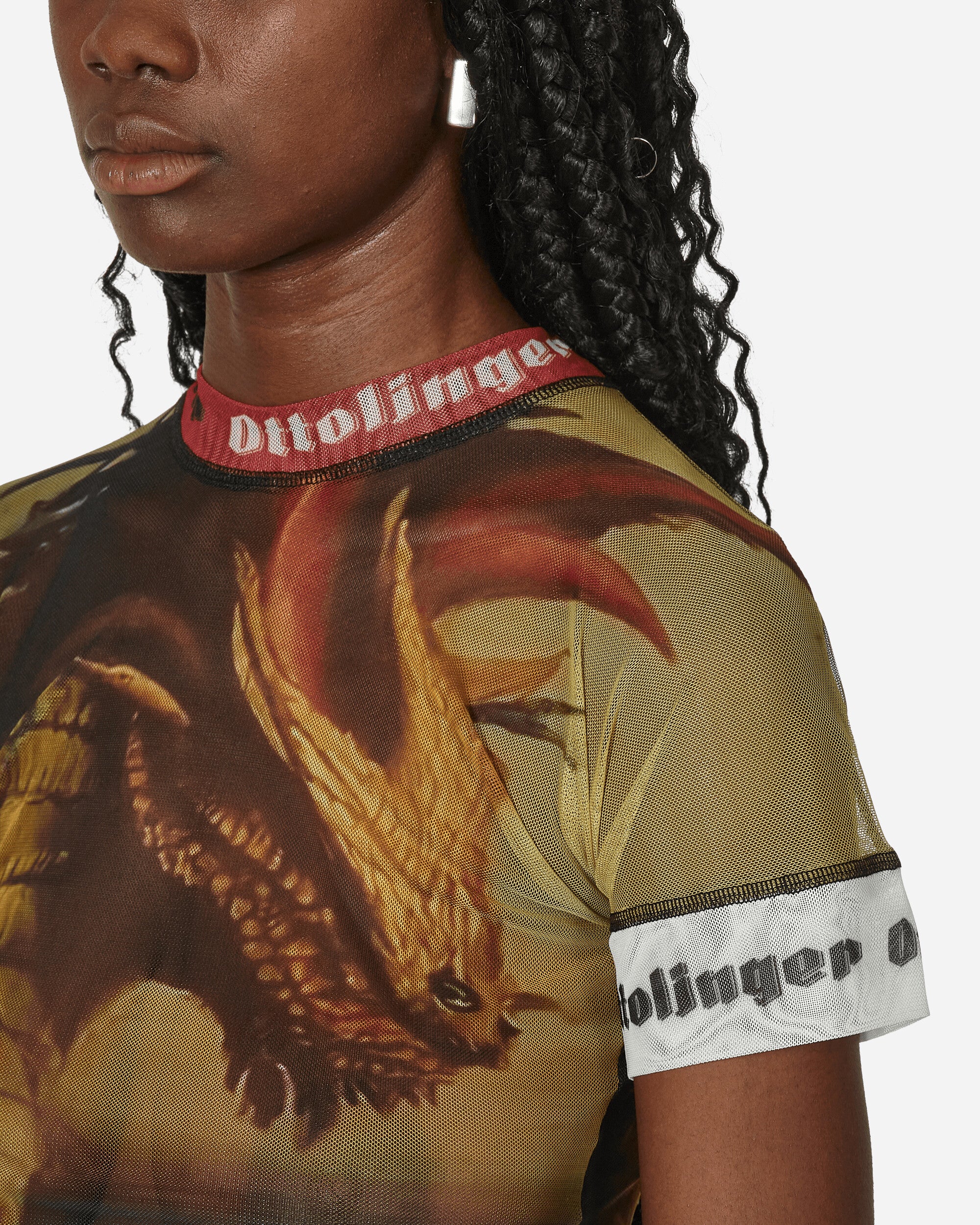 Slam Jam Mesh T-Shirt Mustard - Image 5