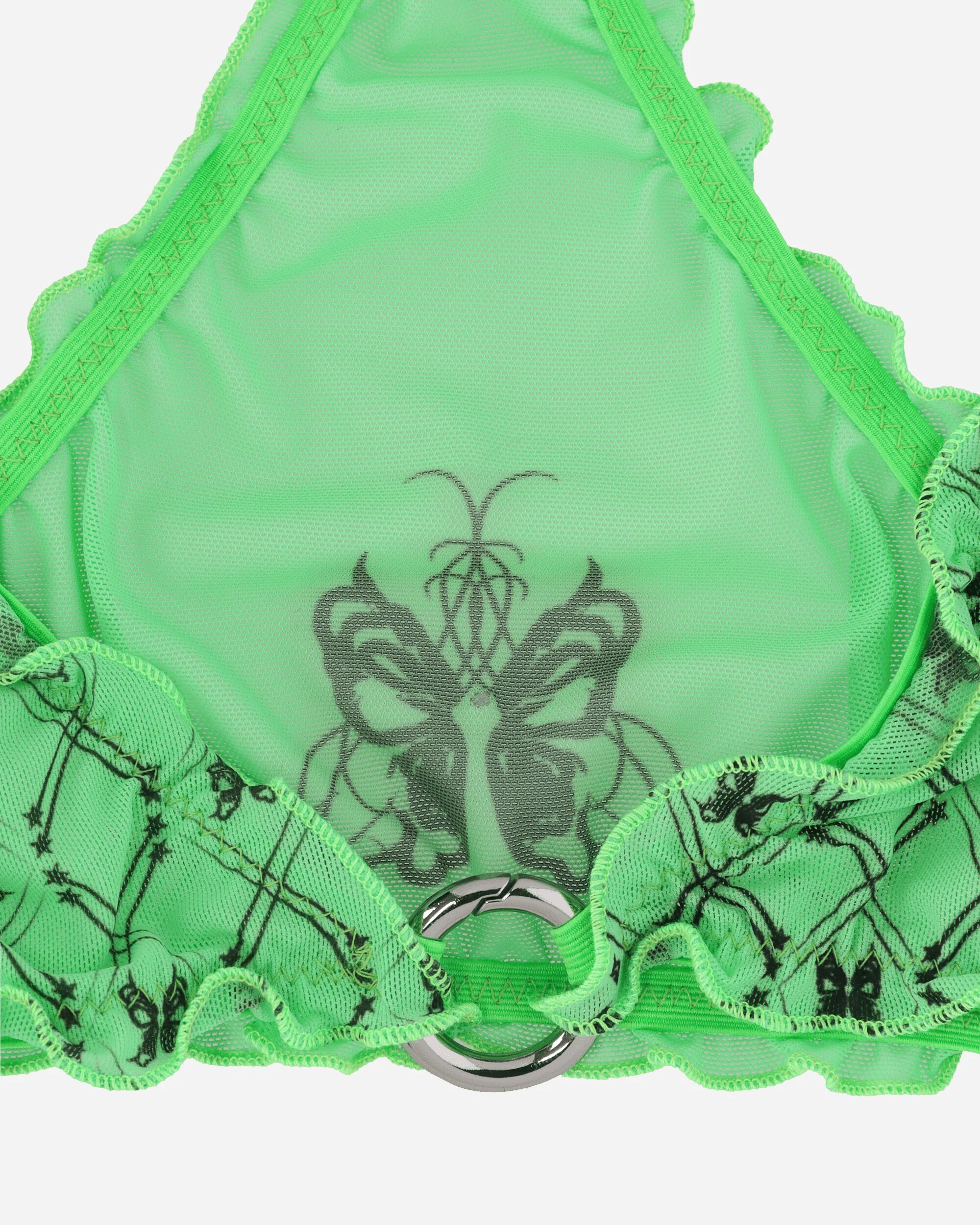 Evil Butterfly Pattern Sporty Bra Acid Green / Dark Brown - Image 3