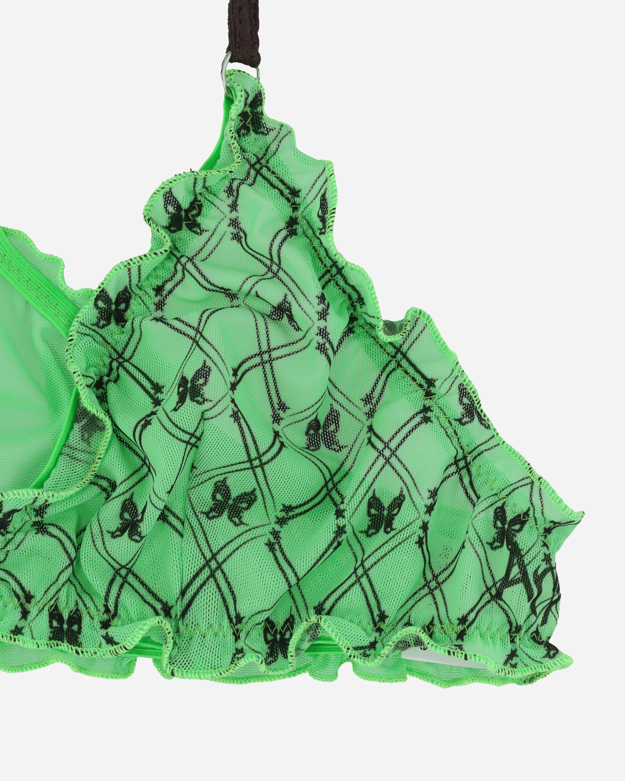 Evil Butterfly Pattern Sporty Bra Acid Green / Dark Brown - Image 4