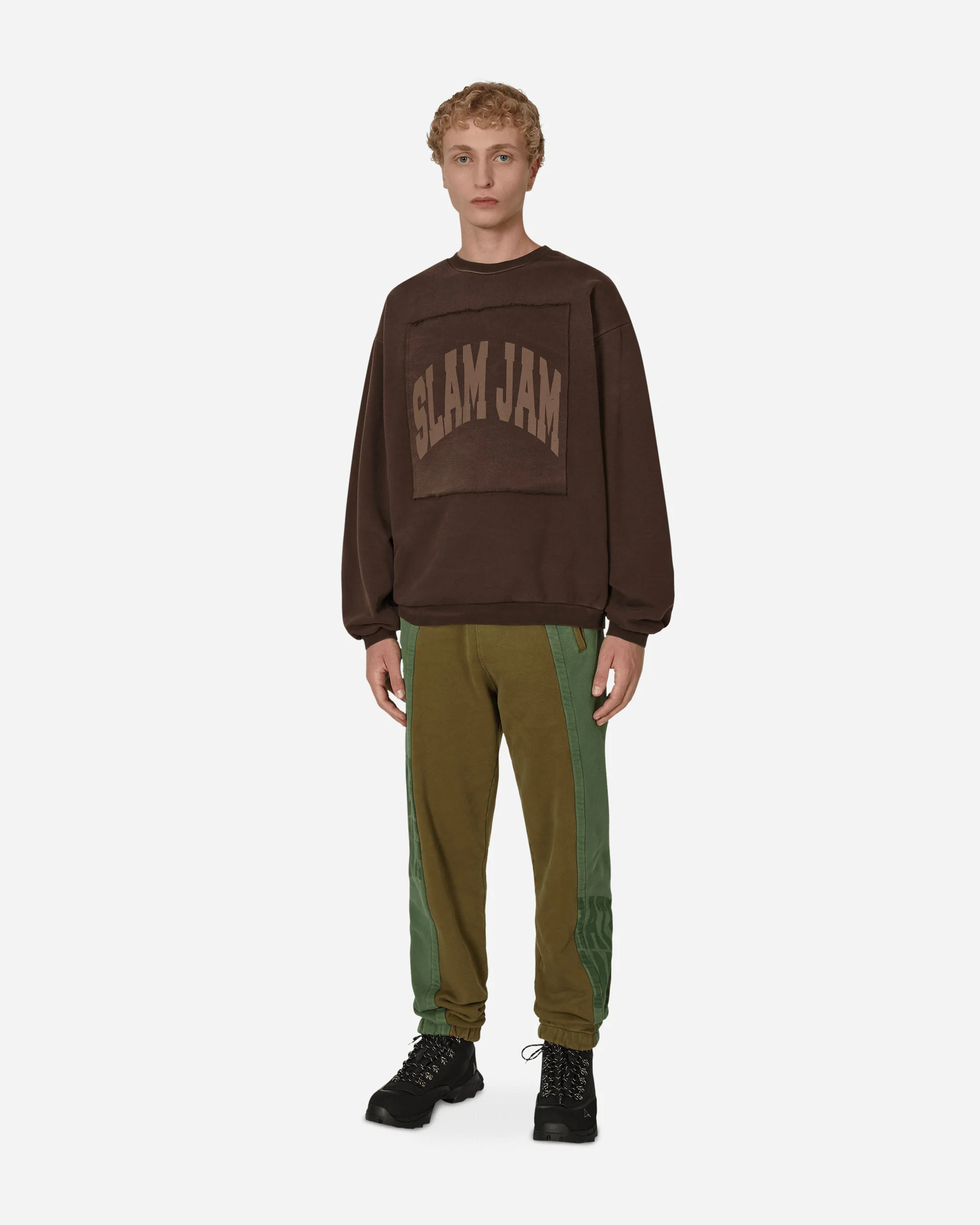 Boxy Crewneck Sweatshirt Brown - Image 4