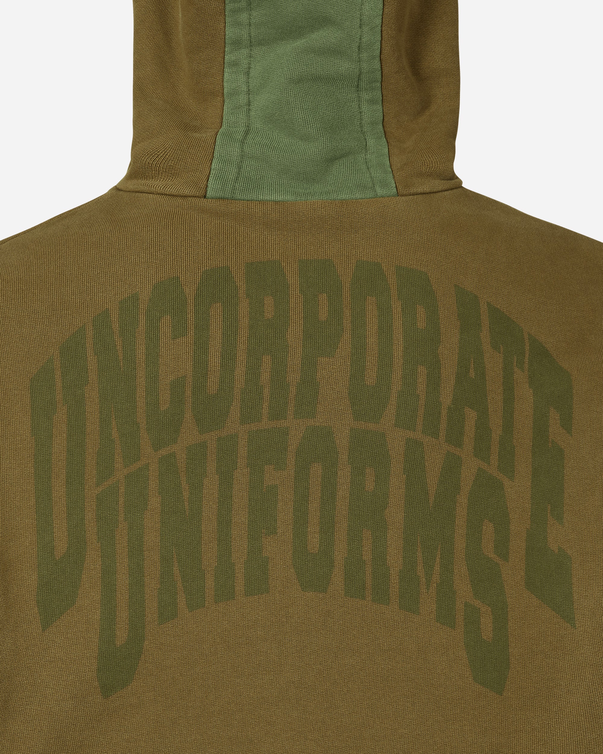 Panel Hooded Sweatshirt Green / Brown - Image 7